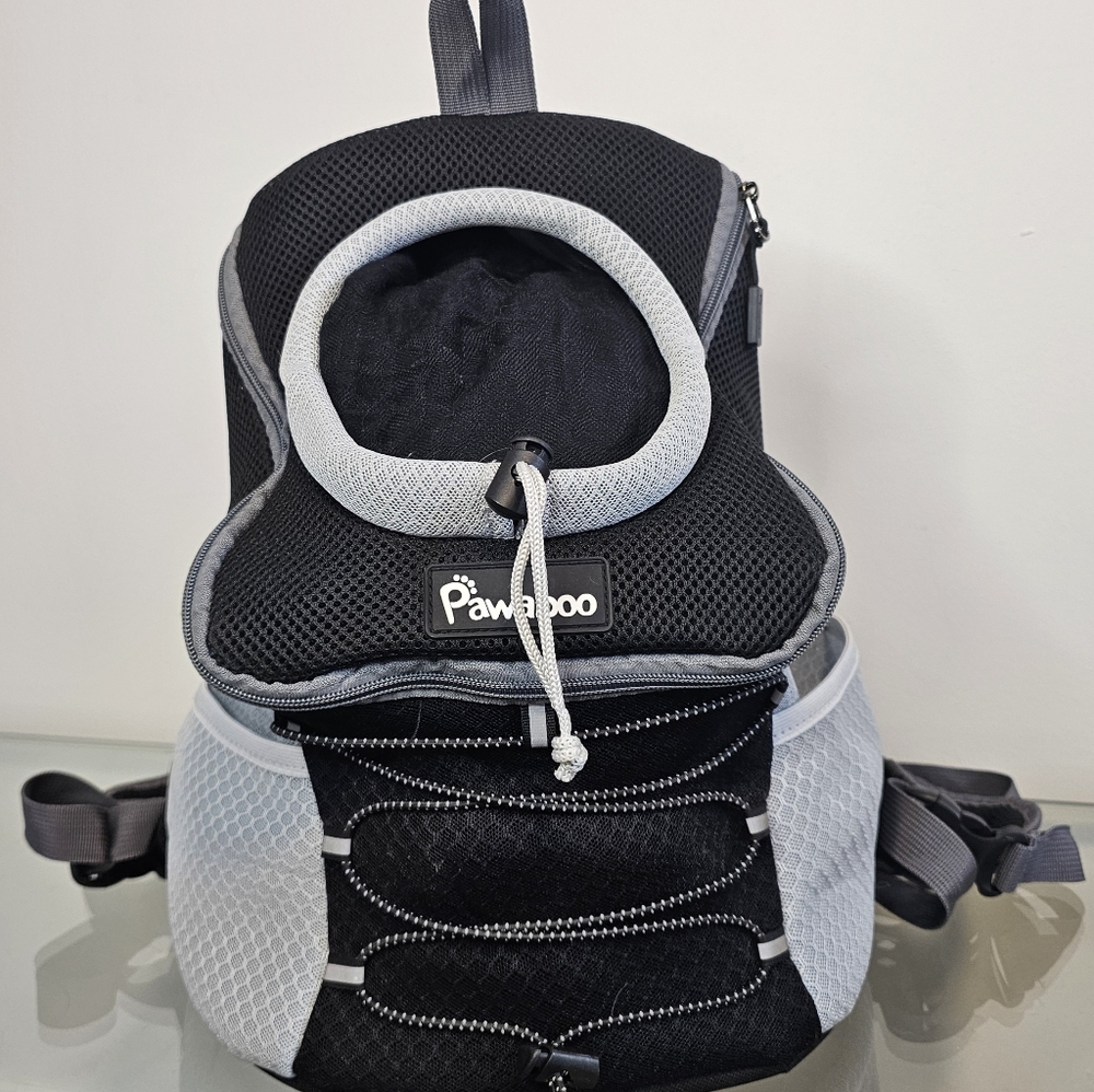 [Pawaboo] Handsfree Black and Gray Small Dog Carrier Backpack